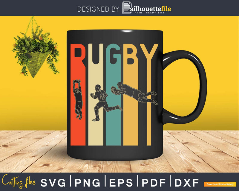 Vintage 1970’s Style Rugby Sports Svg Dxf Cut Files