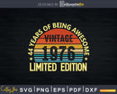 Vintage 1976 Limited Edition 44th Birthday 44 Years Old Svg