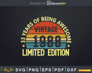 Vintage 1988 33rd Birthday Limited Edition Svg T-shirt