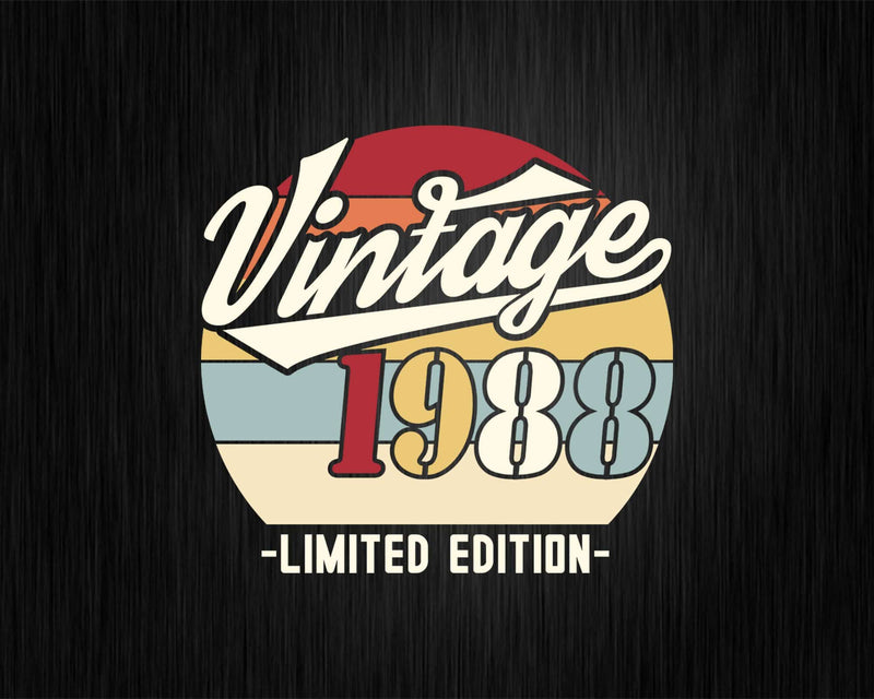 Vintage 1988 Limited Edition Birthday T-shirt SVG Bundle