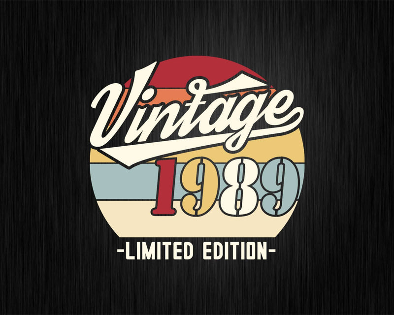 Vintage 1989 Limited Edition Birthday T-shirt SVG Bundle