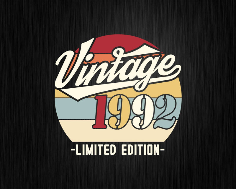 Vintage 1992 Limited Edition Birthday T-shirt SVG Bundle
