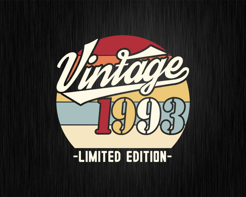 Vintage 1993 Limited Edition Birthday T-shirt SVG Bundle