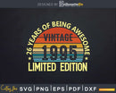 Vintage 1995 26th Birthday Limited Edition Svg T-shirt