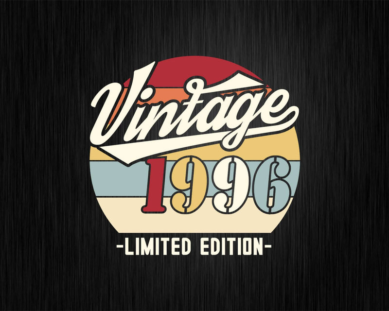 Vintage 1996 Limited Edition Birthday T-shirt SVG Bundle
