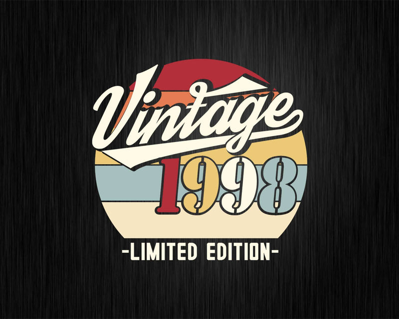 Vintage 1998 Limited Edition Birthday T-shirt SVG Bundle