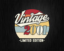 Vintage 2001 Limited Edition Birthday T-shirt SVG Bundle