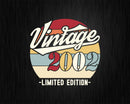Vintage 2002 Limited Edition Birthday T-shirt SVG Bundle