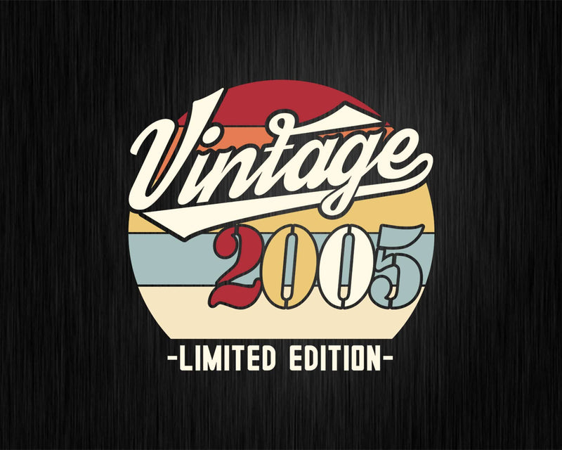 Vintage 2005 Limited Edition Birthday T-shirt SVG Bundle