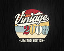 Vintage 2008 Limited Edition Birthday T-shirt SVG Bundle