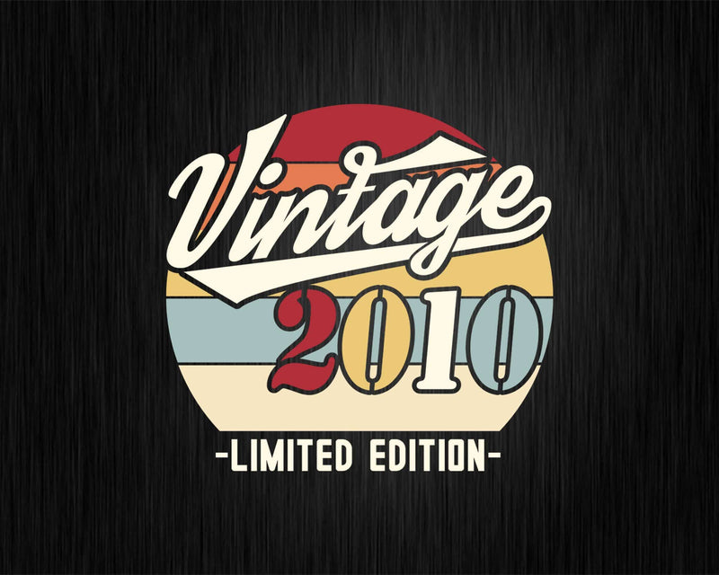 Vintage 2010 Limited Edition Birthday T-shirt SVG Bundle
