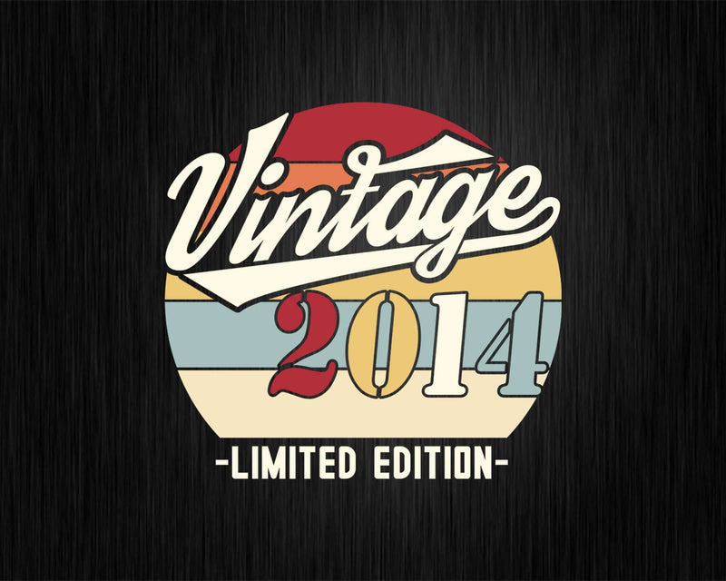 Vintage 2014 Limited Edition Birthday T-shirt SVG Bundle