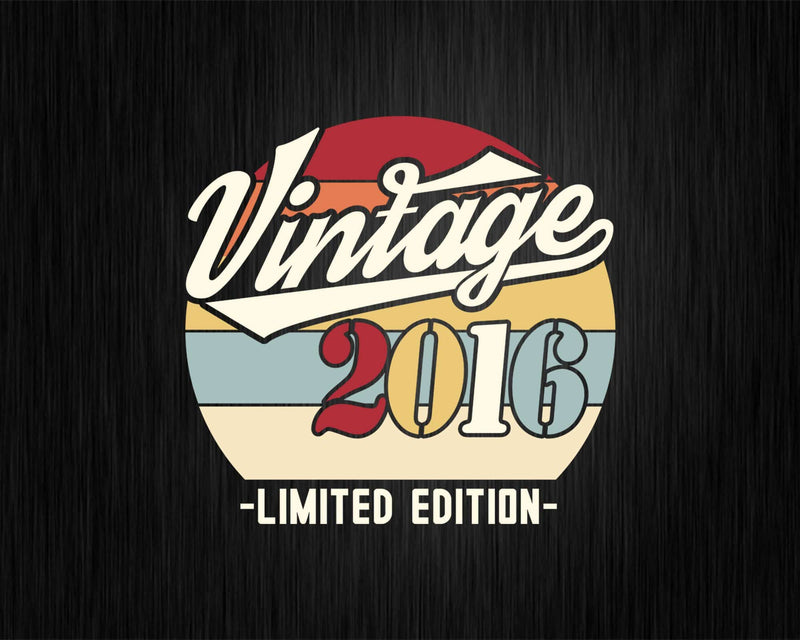 Vintage 2016 Limited Edition Birthday T-shirt SVG Bundle