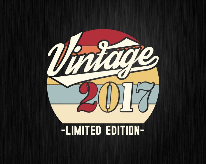 Vintage 2017 Limited Edition Birthday T-shirt SVG Bundle
