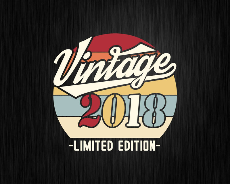Vintage 2018 Limited Edition Birthday T-shirt SVG Bundle