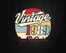 Vintage 33rd Birthday 1989 Original Parts Some Wear Svg Png