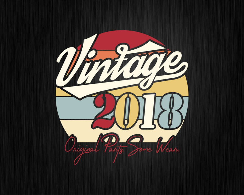 Vintage 4th Birthday 2018 Original Parts Some Wear Svg T