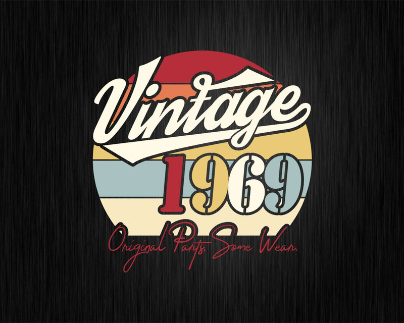 Vintage 53rd Birthday 1969 Original Parts Some Wear Svg