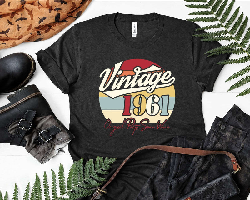 Vintage 61st Birthday 1961 Original Parts Some Wear Svg Png