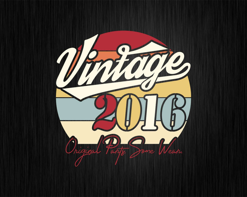 Vintage 6th Birthday 2016 Original Parts Some Wear Svg T