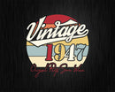 Vintage 75th Birthday 1947 Original Parts Some Wear Svg Png