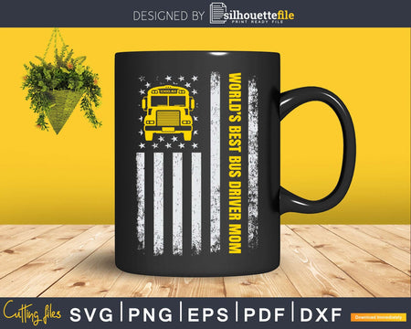 Vintage American Flag World’s Best School Bus Driver Mom