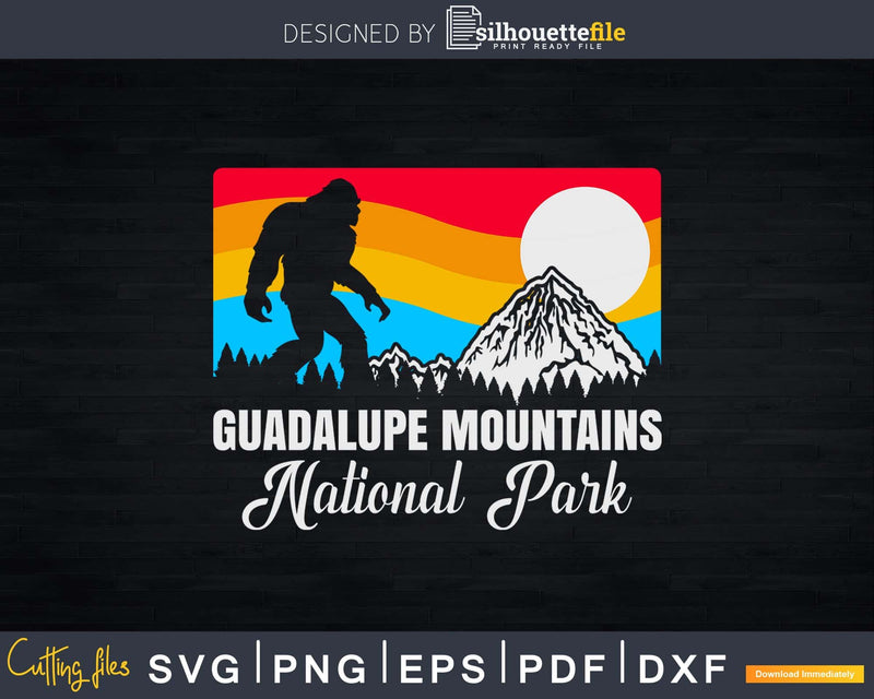Vintage Bigfoot Guadalupe Mountains National Park Retro Svg