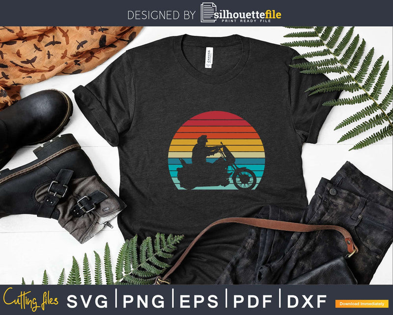 Vintage Biker Retro Motorcycle Silhouette Png Svg Vector