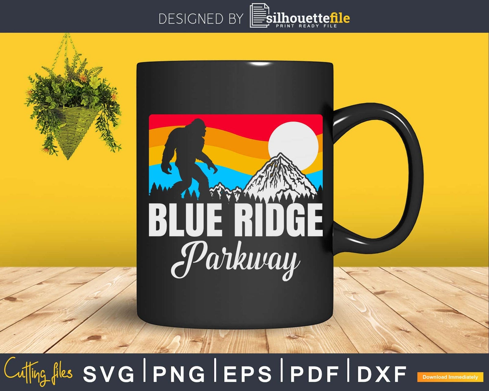 Vintage Blue Ridge Parkway Bigfoot Mountains Svg Shirt | SilhouetteFile