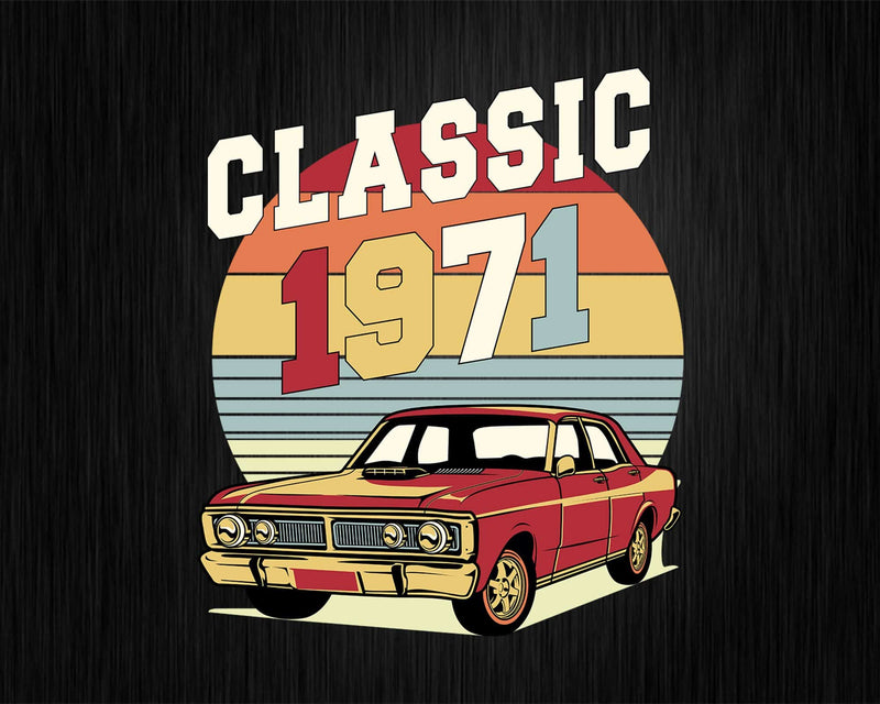 Vintage Classic Car 1971 51st Birthday shirt design
