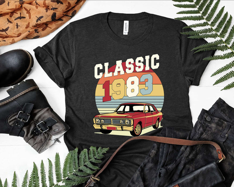 Vintage Classic Car 1983 39th Birthday Svg Retro T-shirt