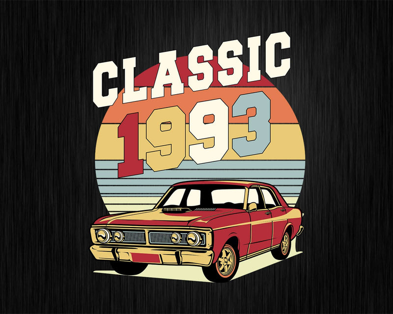 Vintage Classic Car 1993 29th Birthday Svg Retro T-shirt