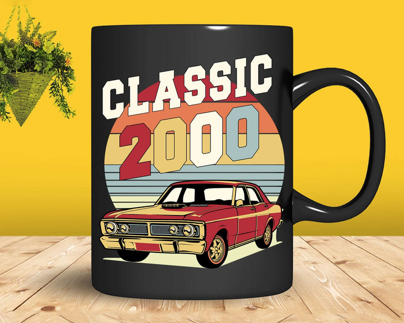 Vintage Classic Car 2000 22nd Birthday Svg Retro T-shirt
