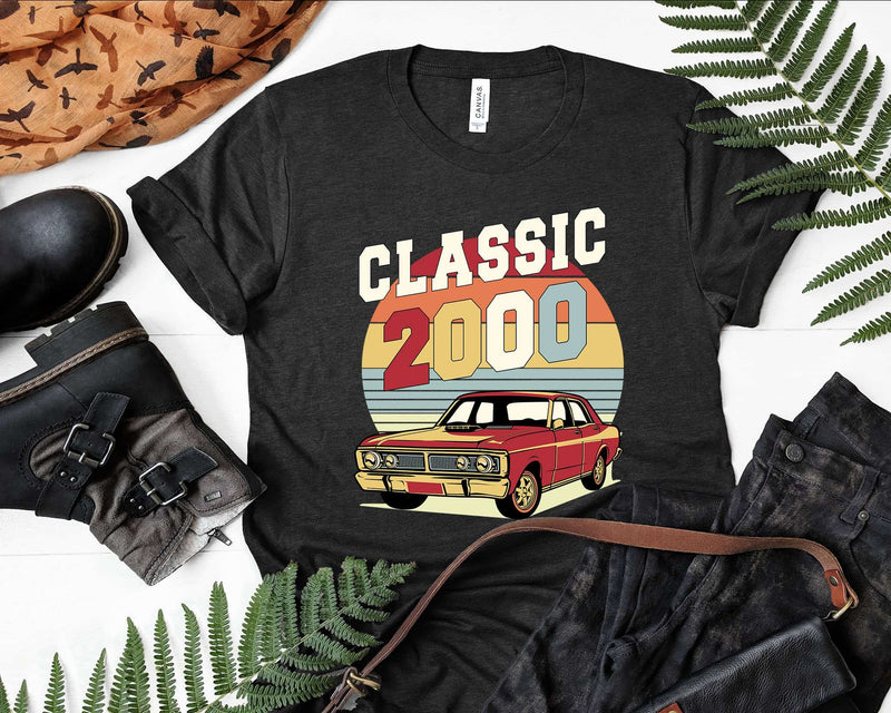 Vintage Classic Car 2000 22nd Birthday Svg Retro T-shirt