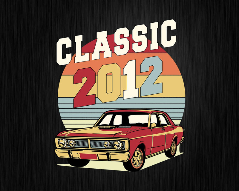 Vintage Classic Car 2012 10th Birthday Svg Retro T-shirt