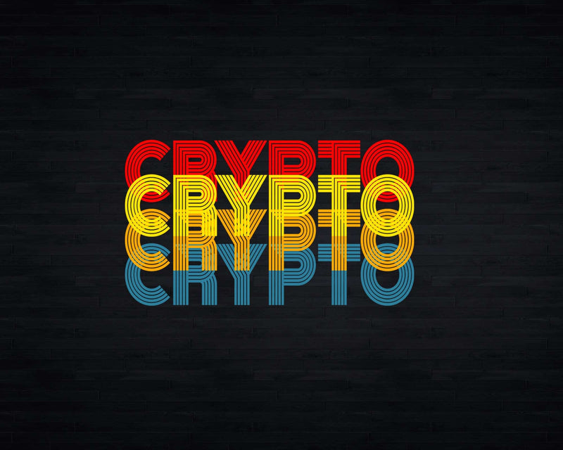 Vintage Cool Crypto Bitcoin Blockchain Retro Svg Cricut