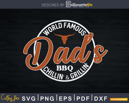Vintage Dad’s BBQ Chilling and Grilling Svg Shirt Design