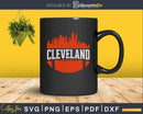 Vintage Downtown Cleveland Ohio Skyline Football svg