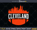 Vintage Downtown Cleveland Ohio Skyline Football svg