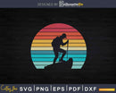 Vintage Hiking Hiker on Rock Retro Sunset Silhouette Svg