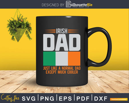 Vintage Irish Dad Ireland Flag Design For Father’s Day Svg