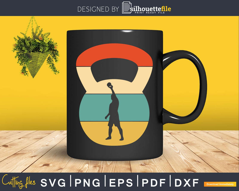 Vintage Kettlebell Retro Svg Dxf Cut Files