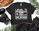 Vintage Level 78 Unlocked Shirt Funny Video Gamer Svg Png