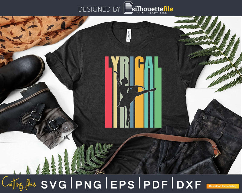 Vintage Lyrical Ballet Dancer Musical Dance Lover Svg Dxf