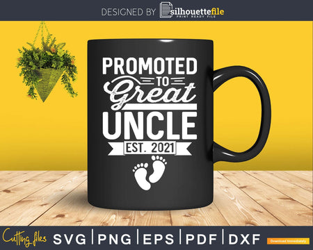 Vintage Promoted To Great Uncle Est. 2021 Svg Craft
