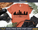 Vintage Retro 1970’s Style Houston Texas Skyline svg cut