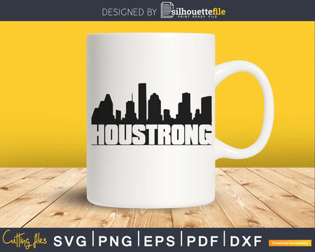 Vintage Retro 1970’s Style Houston Texas Skyline svg cut