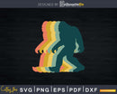 Vintage Retro 1970s Style Rainbow Bigfoot Silhouette svg