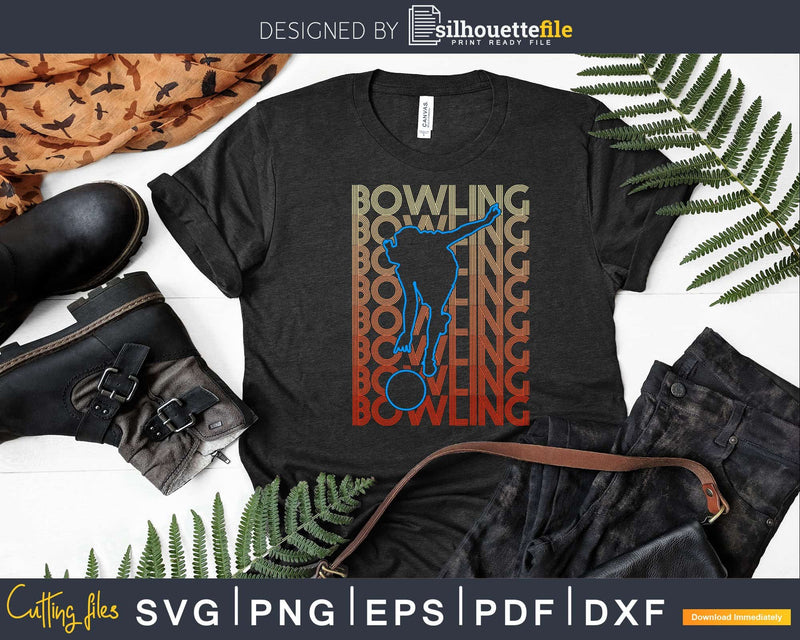 Vintage Retro A Girl Love Bowling Svg Cricut Cut Files