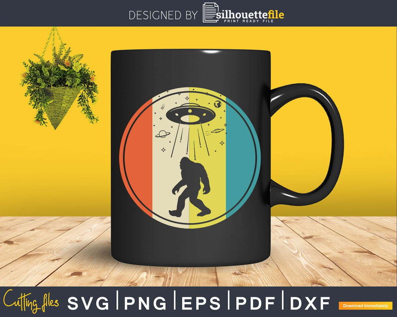 Vintage Retro Classic design Bigfoot Sasquatch Alien Svg